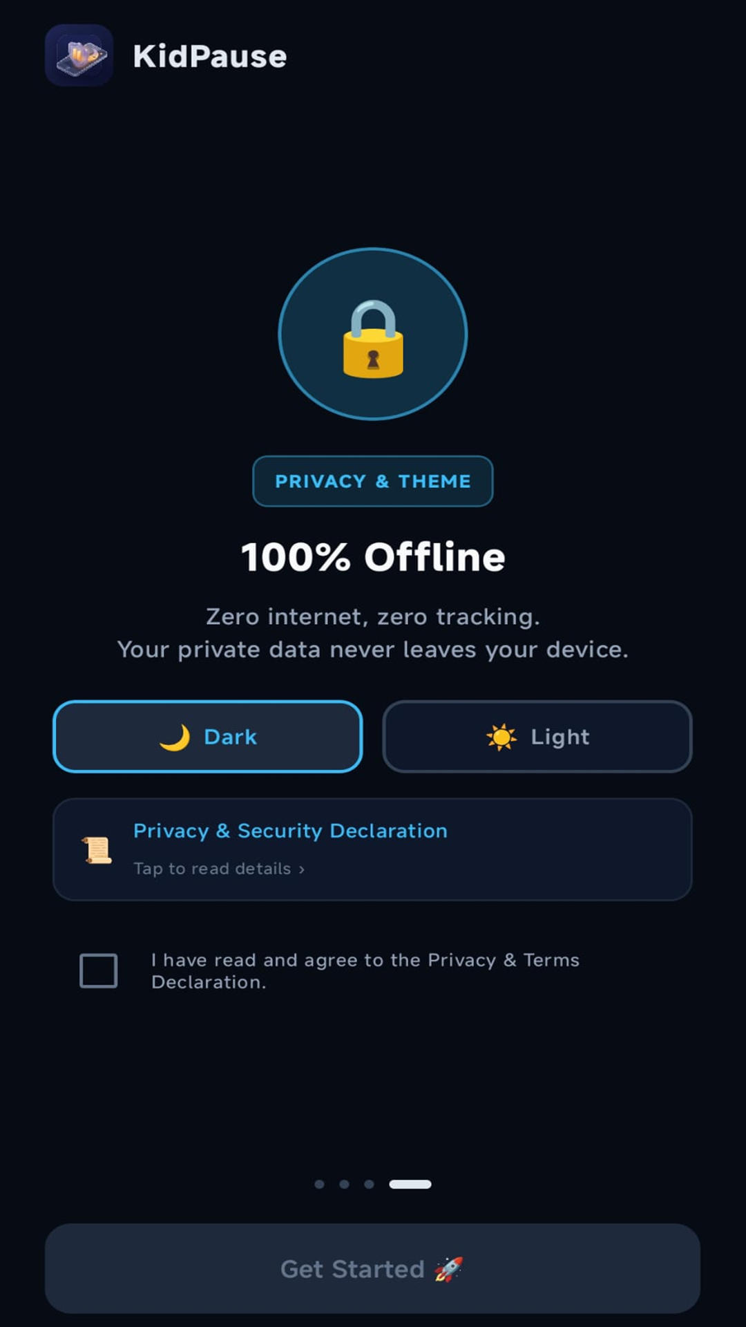 KidPause In-App Privacy Modal